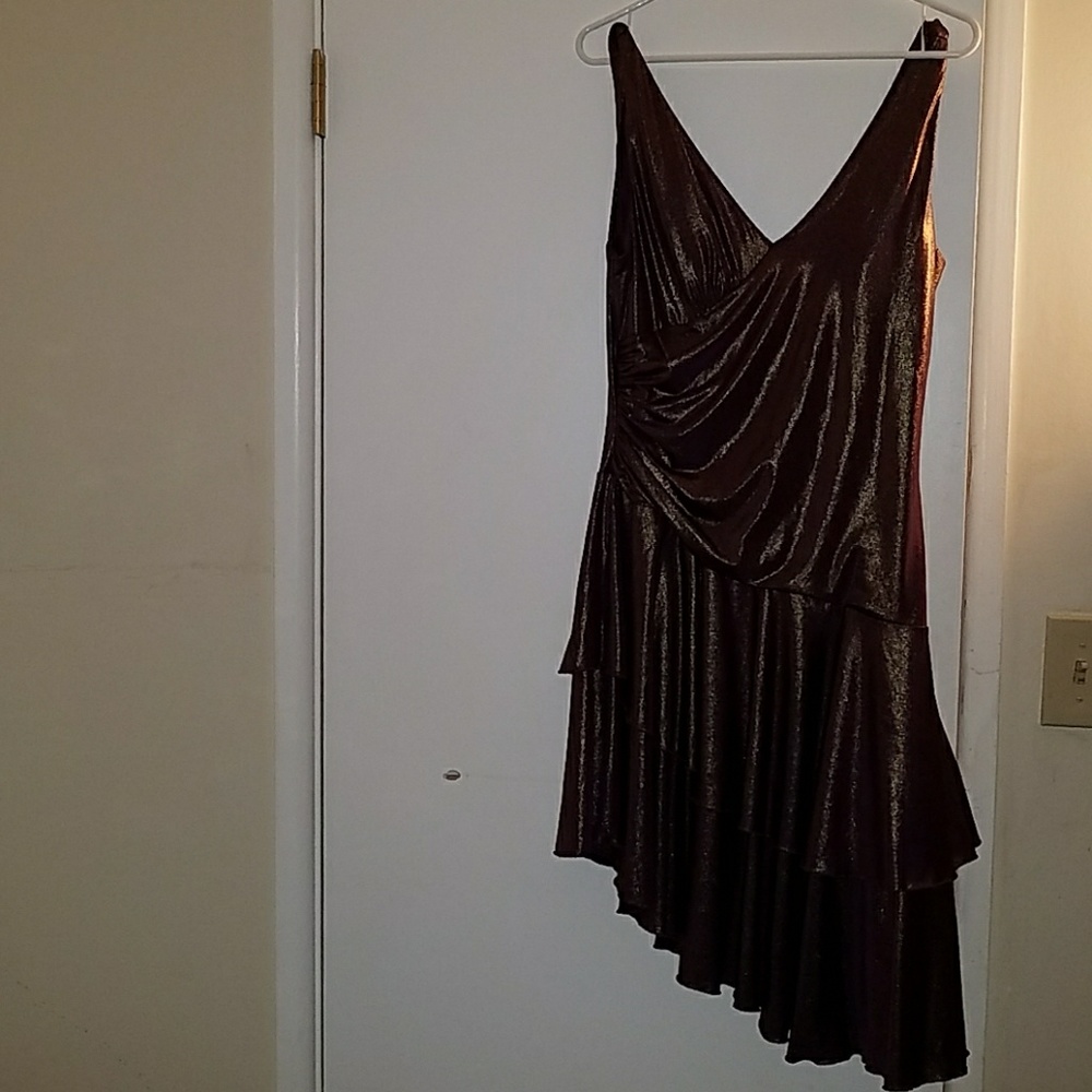 Gorgeous Layered Metallic Evening Dress